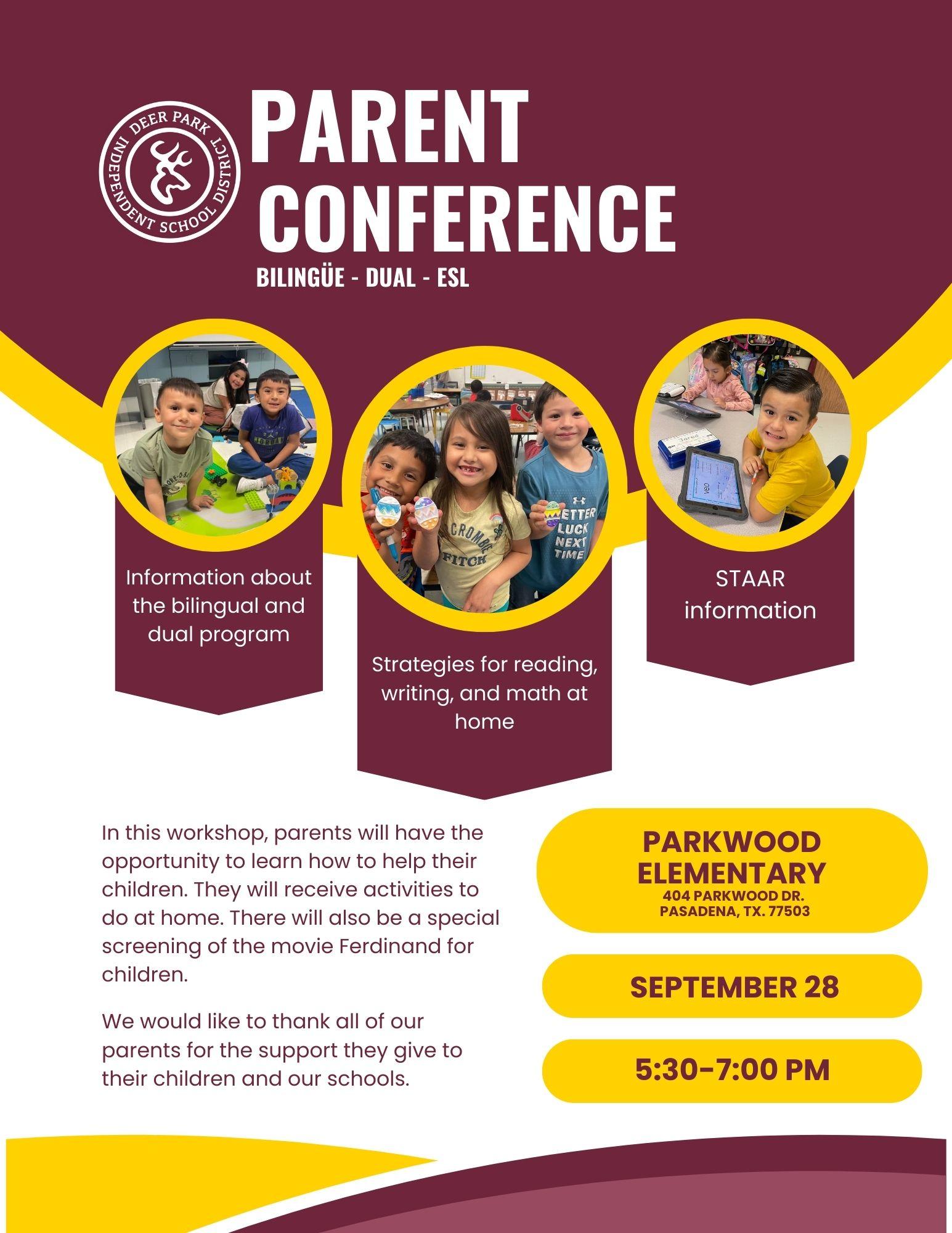 Bilingual Parent Conference Flyer