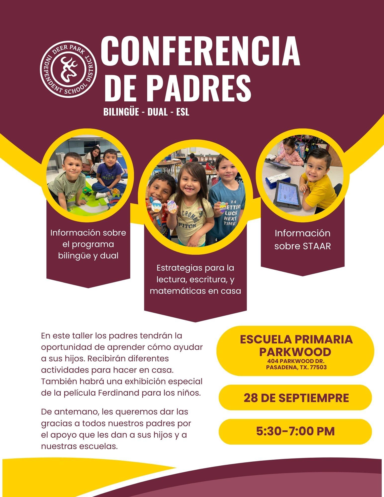 Bilingual Parent Conference Spanish flyer